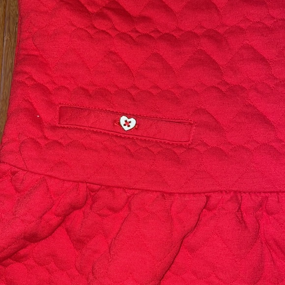 Janie and Jack girls red quilted heart dress with white collar size 8 NWOT - Picture 4 of 7